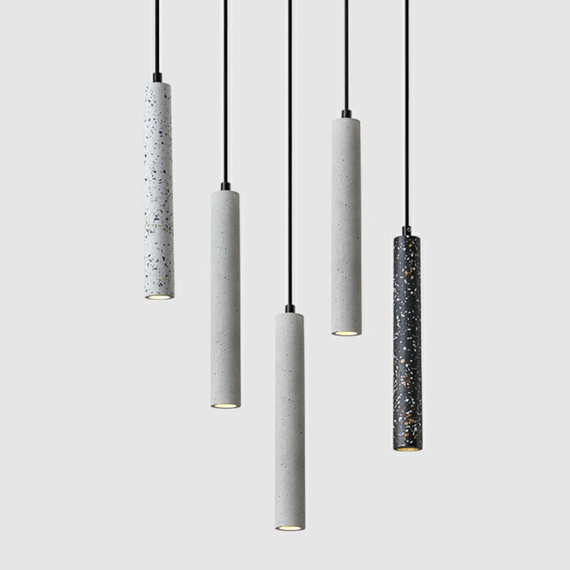 Suspension de salle à manger en terrazzo - Spot LED tubulaire minimaliste pour plafond suspendu