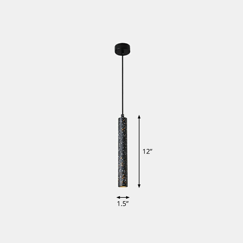 Suspension de salle à manger en terrazzo - Spot LED tubulaire minimaliste pour plafond suspendu