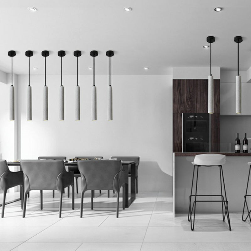 Suspension de salle à manger en terrazzo - Spot LED tubulaire minimaliste pour plafond suspendu
