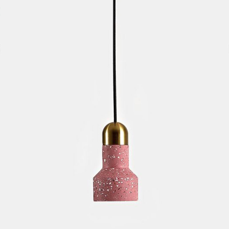 Nordic Style Terrazzo Mini Spotlight Pendant Lighting for Dining Room - 1 Bulb Fixture