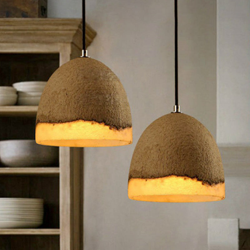 Nordic Cement Bell Shaped Pendant Light With Grey Finish - Ideal For Dining Rooms