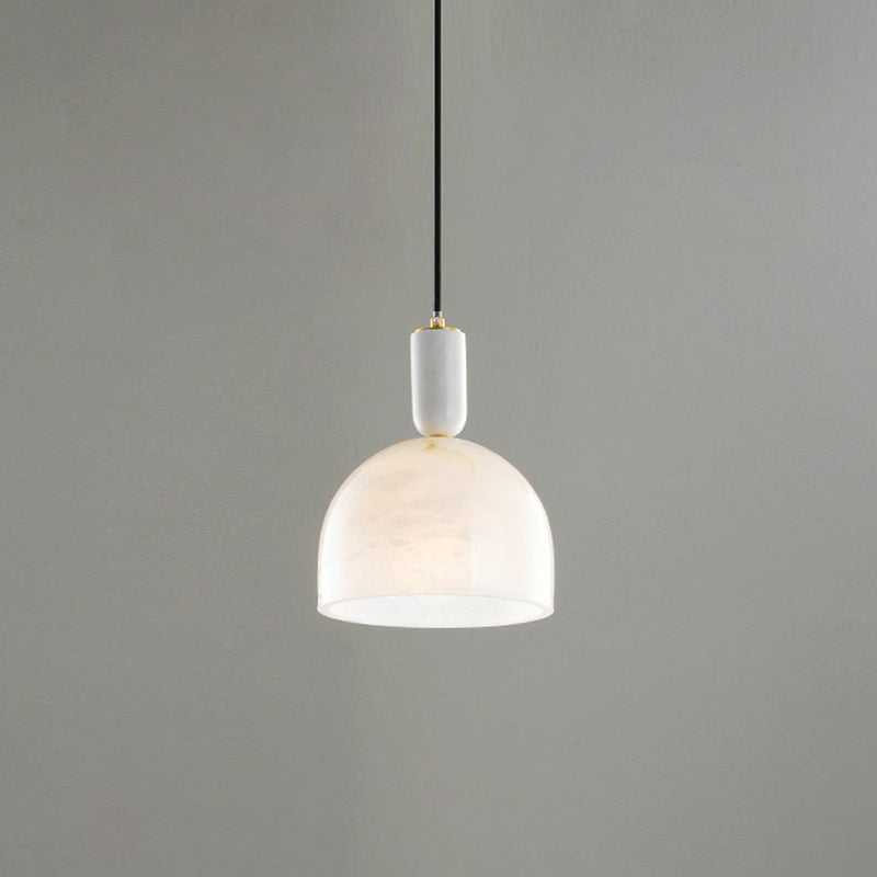 Minimalist 1-Light White Pendant Lighting Kit for Bedroom - Small Size