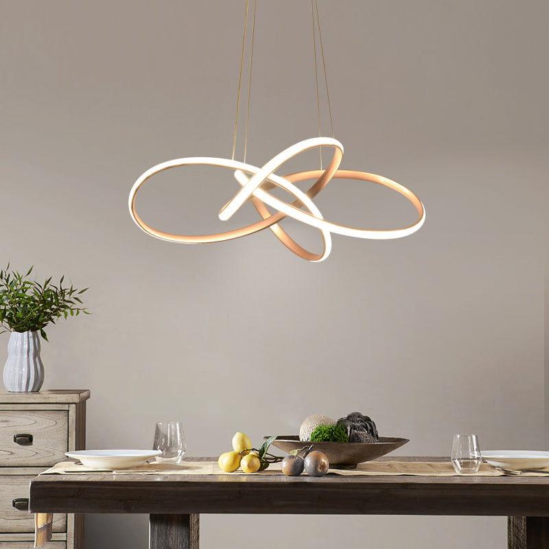 Art Deco Gold Floral LED Chandelier - Elegant Metal Hanging Ceiling Light for Dining Room