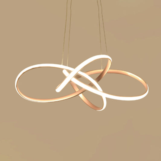 Art Deco Gold Floral LED Chandelier - Elegant Metal Hanging Ceiling Light for Dining Room