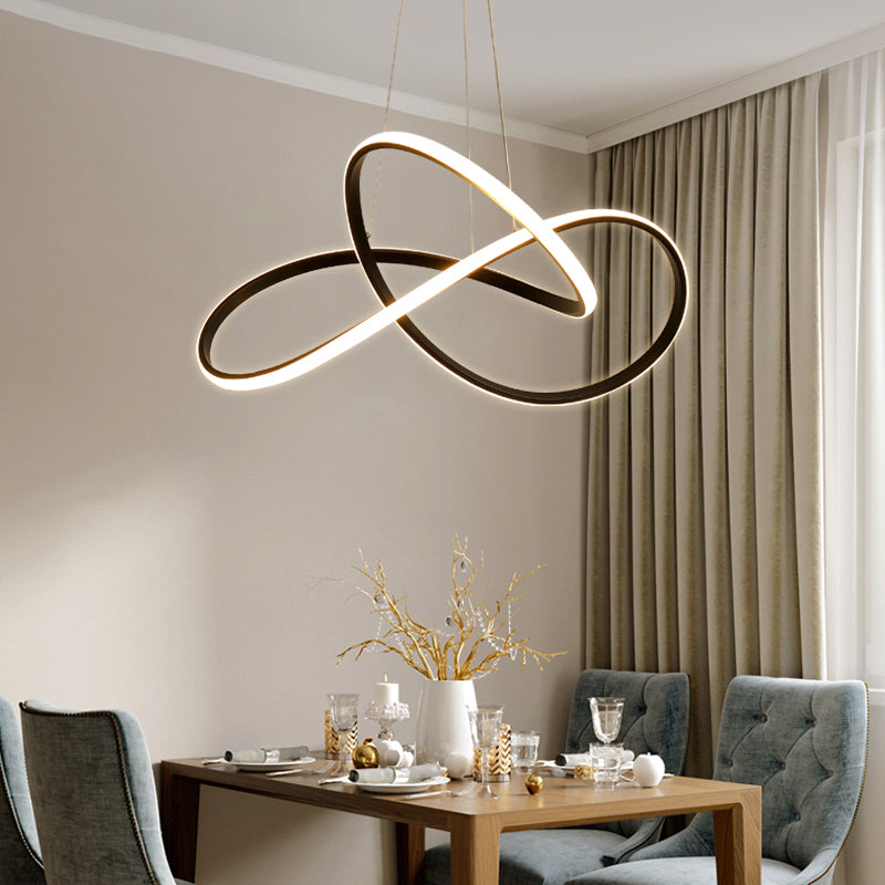 Lustre LED noir moderne avec abat-jour en acrylique - Luminaire suspendu minimaliste