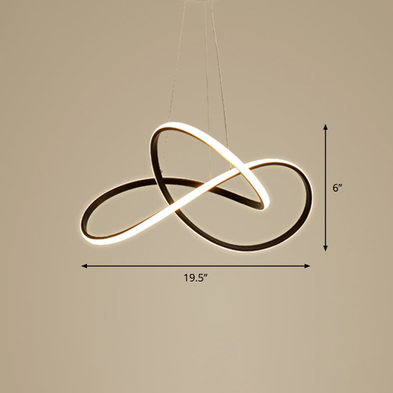 Lustre LED noir moderne avec abat-jour en acrylique - Luminaire suspendu minimaliste