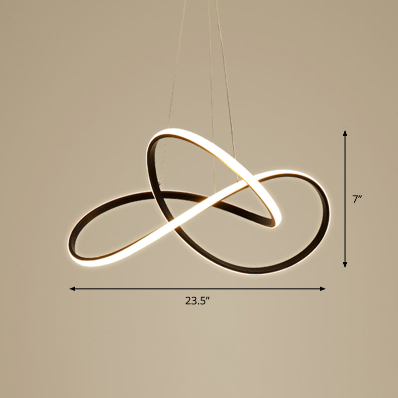 Lustre LED noir moderne avec abat-jour en acrylique - Luminaire suspendu minimaliste