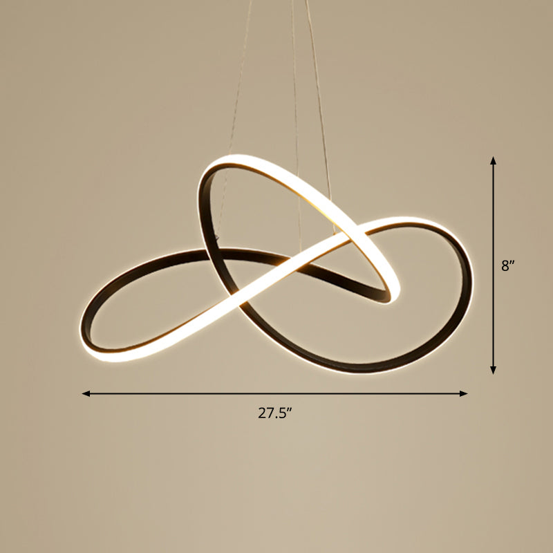 Lustre LED noir moderne avec abat-jour en acrylique - Luminaire suspendu minimaliste