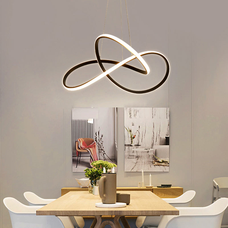 Lustre LED noir moderne avec abat-jour en acrylique - Luminaire suspendu minimaliste