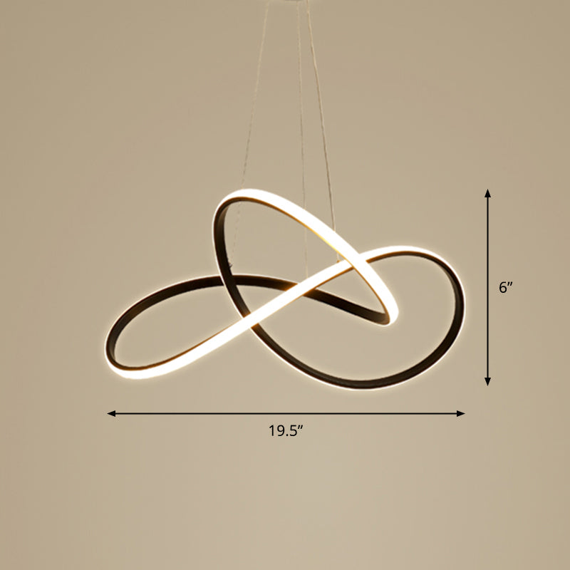 Lustre LED noir moderne avec abat-jour en acrylique - Luminaire suspendu minimaliste