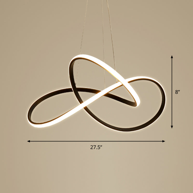 Lustre LED noir moderne avec abat-jour en acrylique - Luminaire suspendu minimaliste