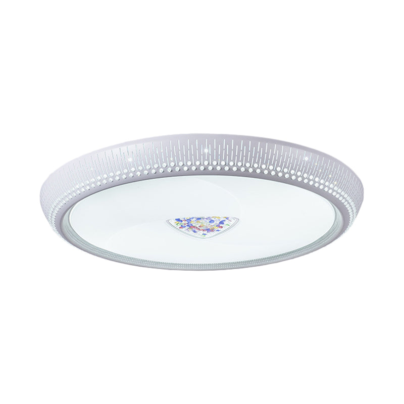 Modern Acrylic LED Flush Mount Ceiling Light - White, 23"/31" Wide