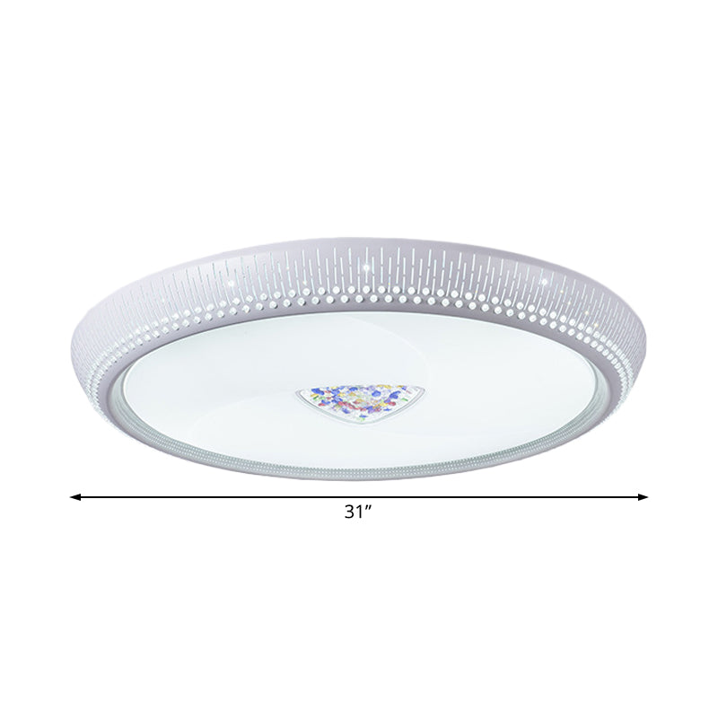 Modern Acrylic LED Flush Mount Ceiling Light - White, 23"/31" Wide