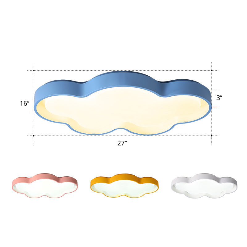 Blue Cartoon LED Acrylic Cloud Ceiling Flush Mount Light - Ideal for Living Room Lighting