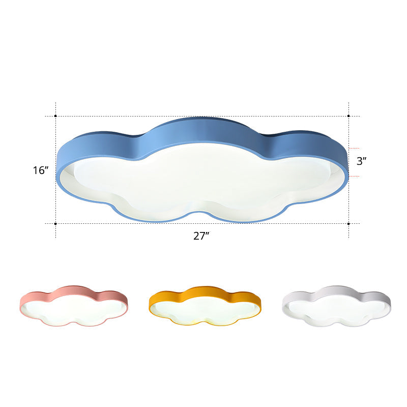 Blue Cartoon LED Acrylic Cloud Ceiling Flush Mount Light - Ideal for Living Room Lighting