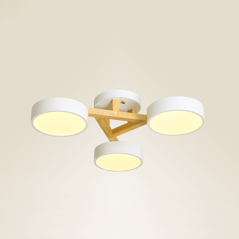 Sleek Wood Branch LED Ceiling Light with Minimalistic Acrylic Shade