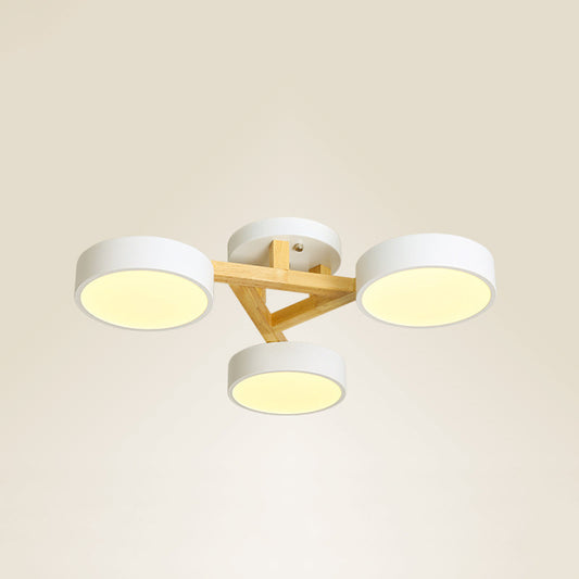 Sleek Wood Branch LED Ceiling Light with Minimalistic Acrylic Shade