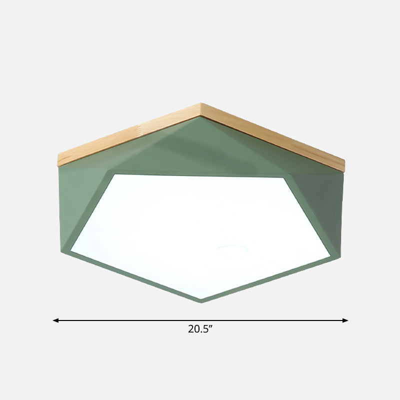 Modern Nordic Geometric LED Ceiling Light with Acrylic Diffuser - Metal Bedroom Flush Mount Fixture