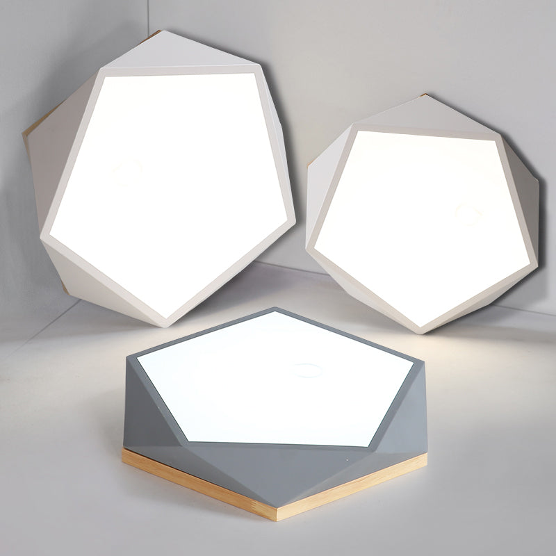 Modern Nordic Geometric LED Ceiling Light with Acrylic Diffuser - Metal Bedroom Flush Mount Fixture