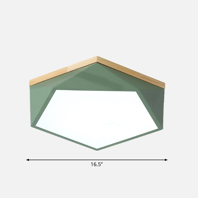 Modern Nordic Geometric LED Ceiling Light with Acrylic Diffuser - Metal Bedroom Flush Mount Fixture