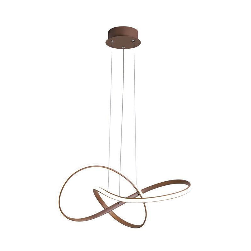 Luminaire suspendu minimaliste en métal pour salle à manger - Design de lustre torsadé