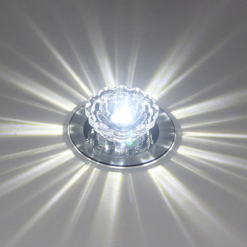Minimalist Crystal Clear Scalloped Flush Ceiling Light for Corridor - Flush Mount Fixture