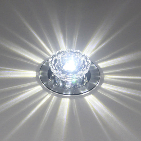 Minimalist Crystal Clear Scalloped Flush Ceiling Light for Corridor - Flush Mount Fixture