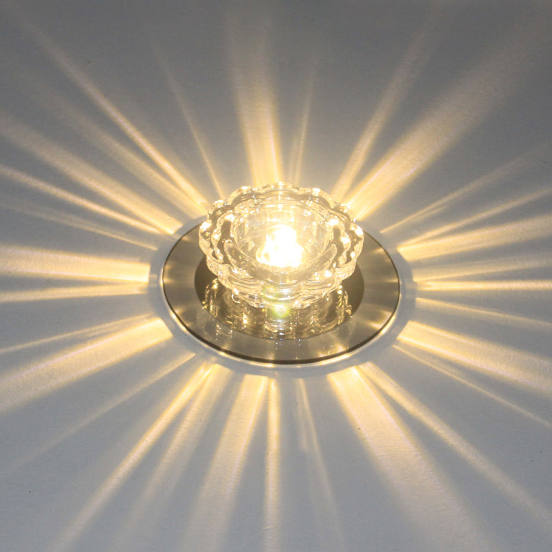 Minimalist Crystal Clear Scalloped Flush Ceiling Light for Corridor - Flush Mount Fixture
