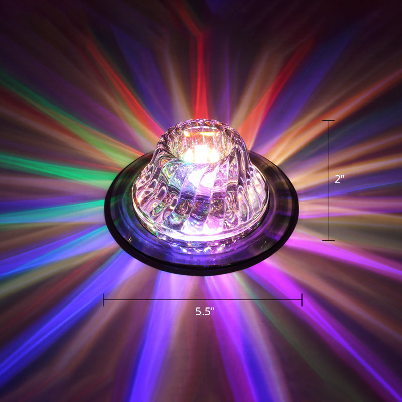 Crystal Corridor Led Ceiling Light - Stylish Flush Mount Fixture With Clear Twisted Flare Design /