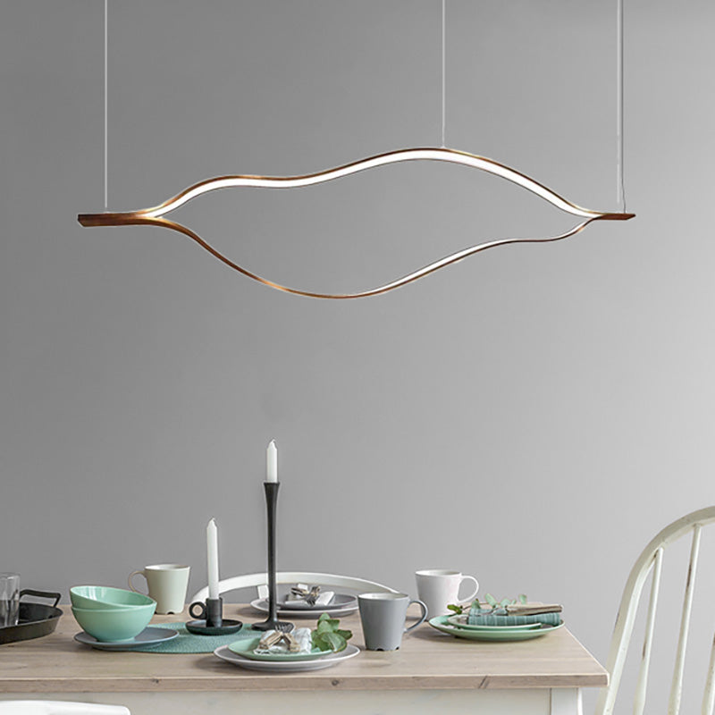 Contemporary LED Acrylic Pendant Chandelier - White Wave Sheet Design - 23.5"/31.5"/39" Wide - White/Warm Light