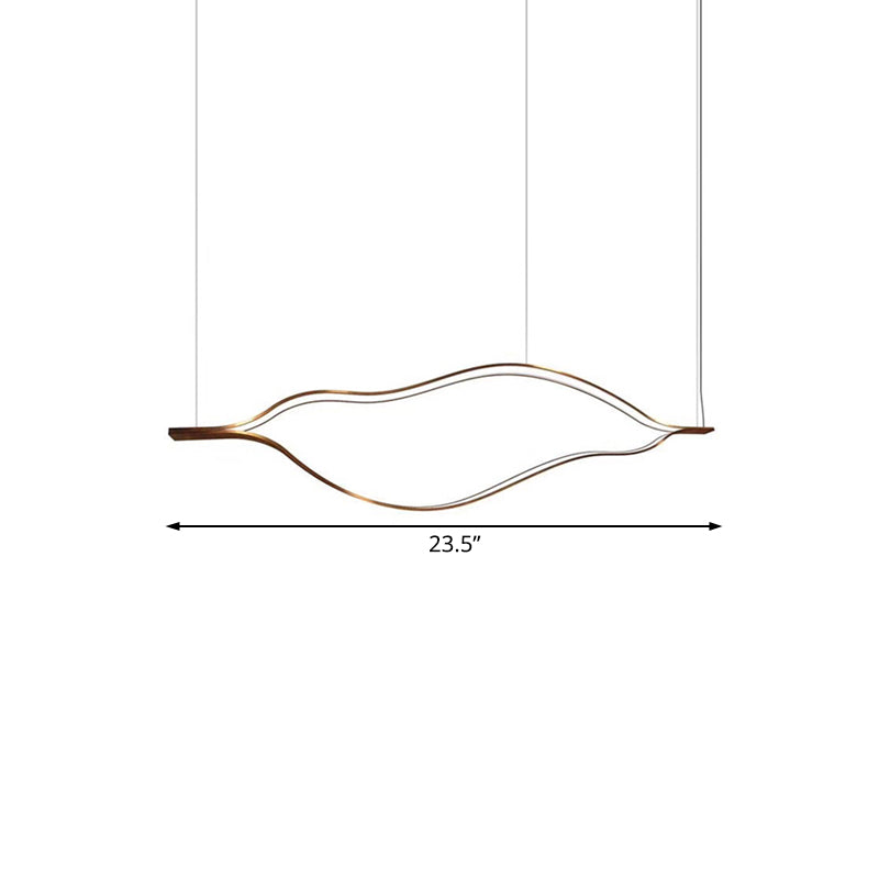Contemporary LED Acrylic Pendant Chandelier - White Wave Sheet Design - 23.5"/31.5"/39" Wide - White/Warm Light
