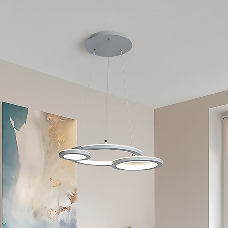 Modern Led Acrylic Chandelier For Dining Room In White/Warm Light