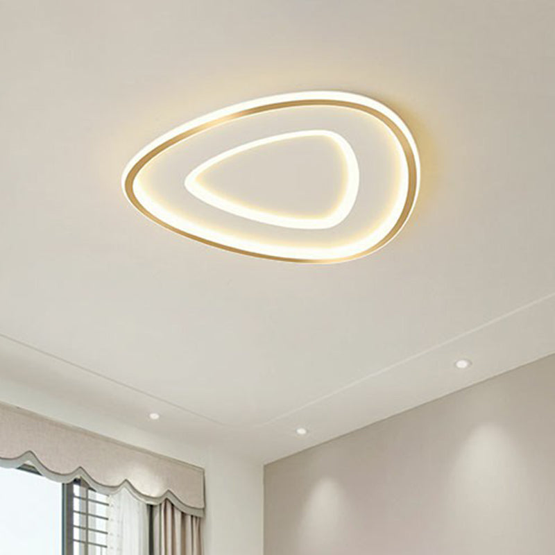 Sleek Gold Teardrop LED Ceiling Light Flush Mount - Simplicity & Style