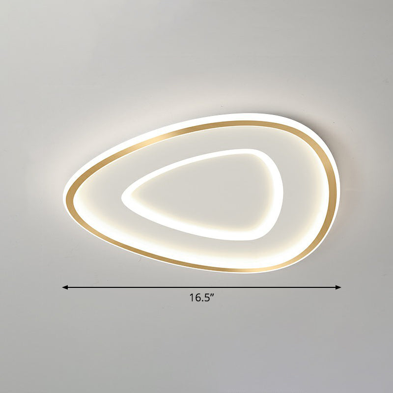 Sleek Gold Teardrop LED Ceiling Light Flush Mount - Simplicity & Style