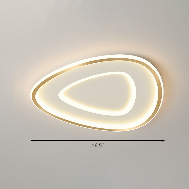 Sleek Gold Teardrop LED Ceiling Light Flush Mount - Simplicity & Style