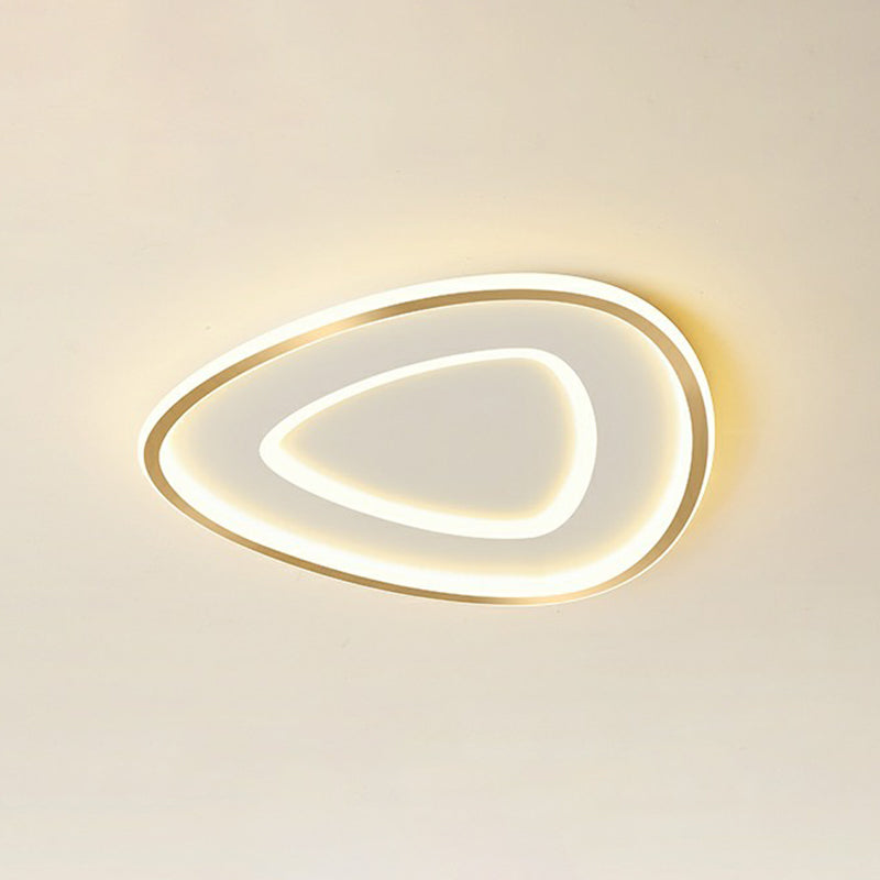 Sleek Gold Teardrop LED Ceiling Light Flush Mount - Simplicity & Style