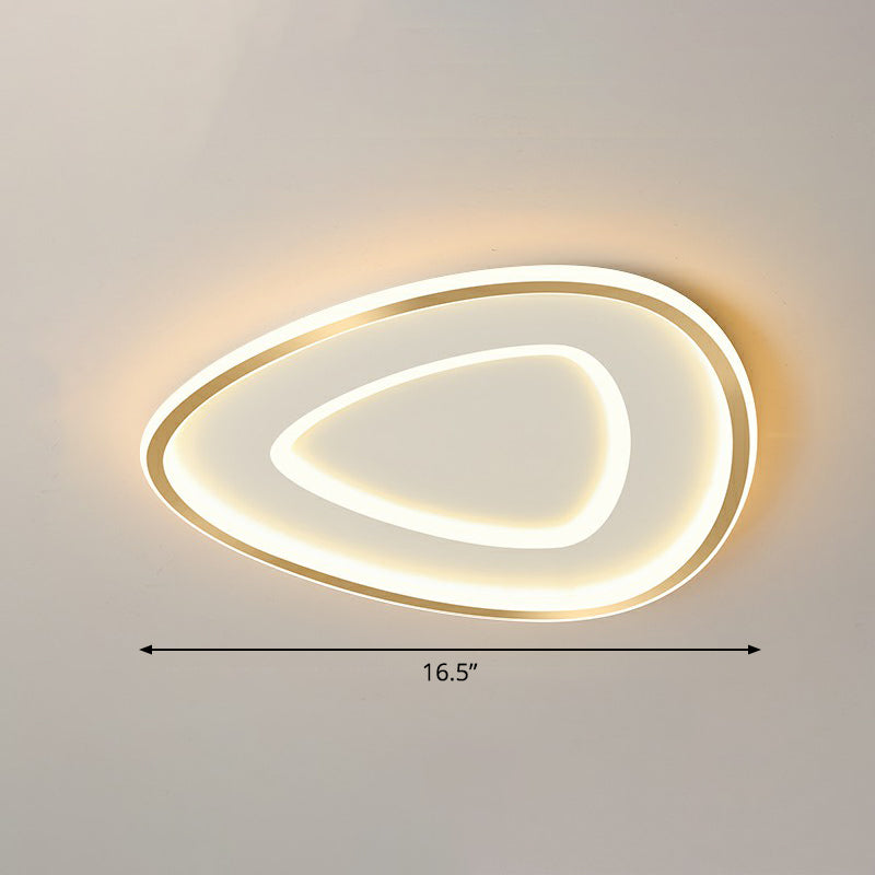 Sleek Gold Teardrop LED Ceiling Light Flush Mount - Simplicity & Style
