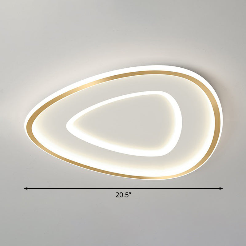 Sleek Gold Teardrop LED Ceiling Light Flush Mount - Simplicity & Style