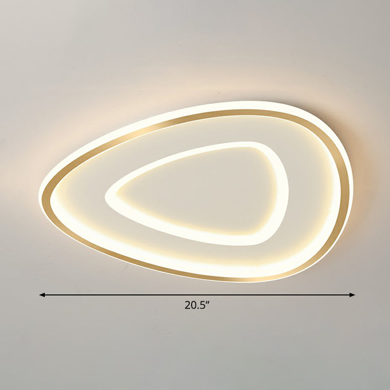 Sleek Gold Teardrop LED Ceiling Light Flush Mount - Simplicity & Style