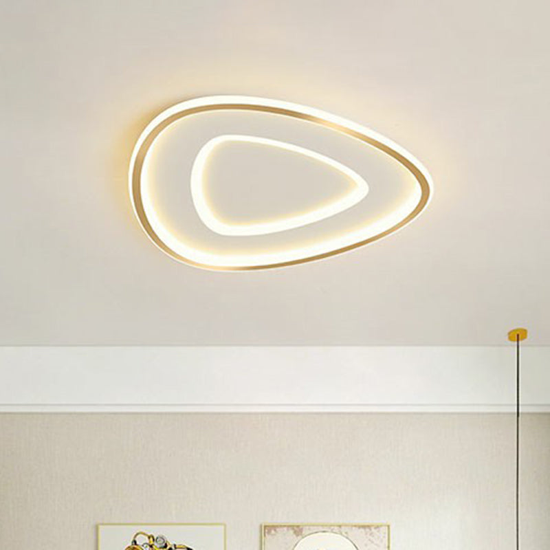 Sleek Gold Teardrop LED Ceiling Light Flush Mount - Simplicity & Style