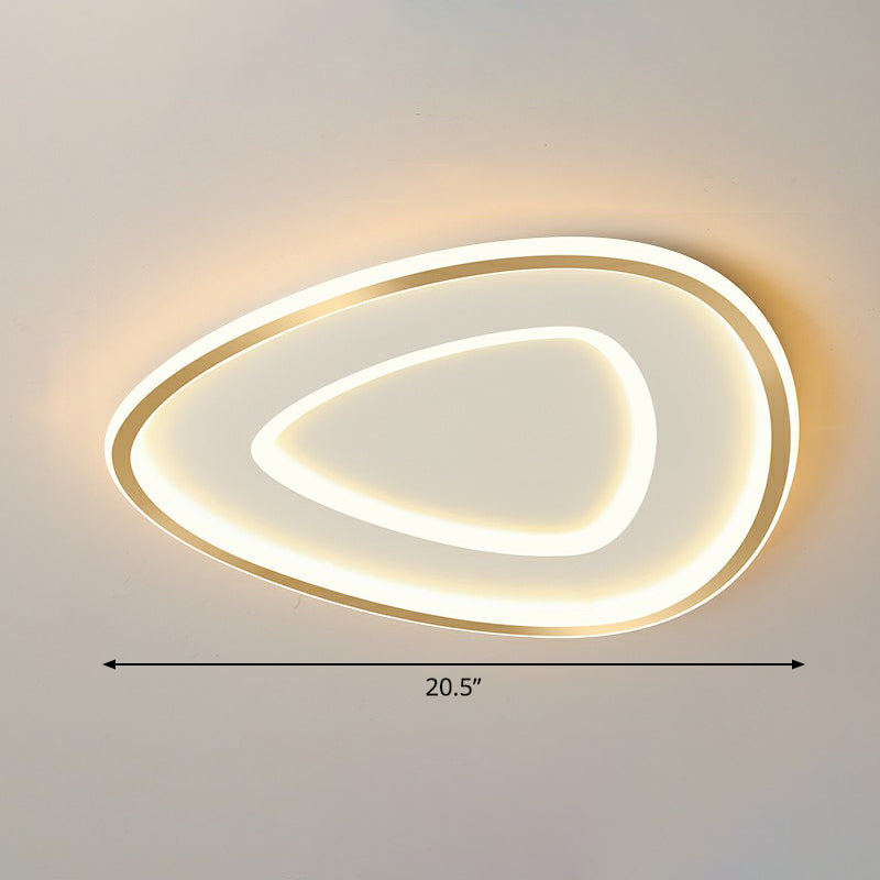 Sleek Gold Teardrop LED Ceiling Light Flush Mount - Simplicity & Style