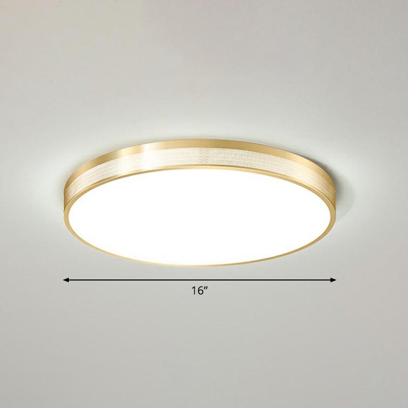 Minimalist Geometric Metal Flush Mounted LED Ceiling Light with Mesh Side
