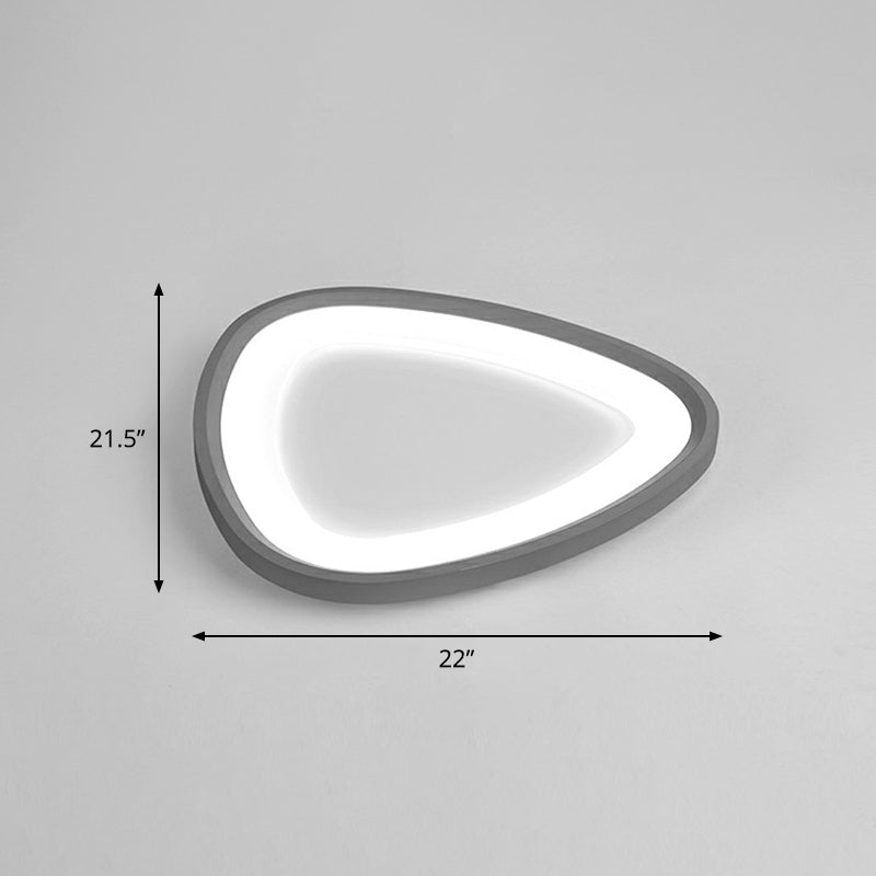 Minimalistic Dark Grey Droplet LED Flushmount Ceiling Light for Bedrooms - Modern Metal Design