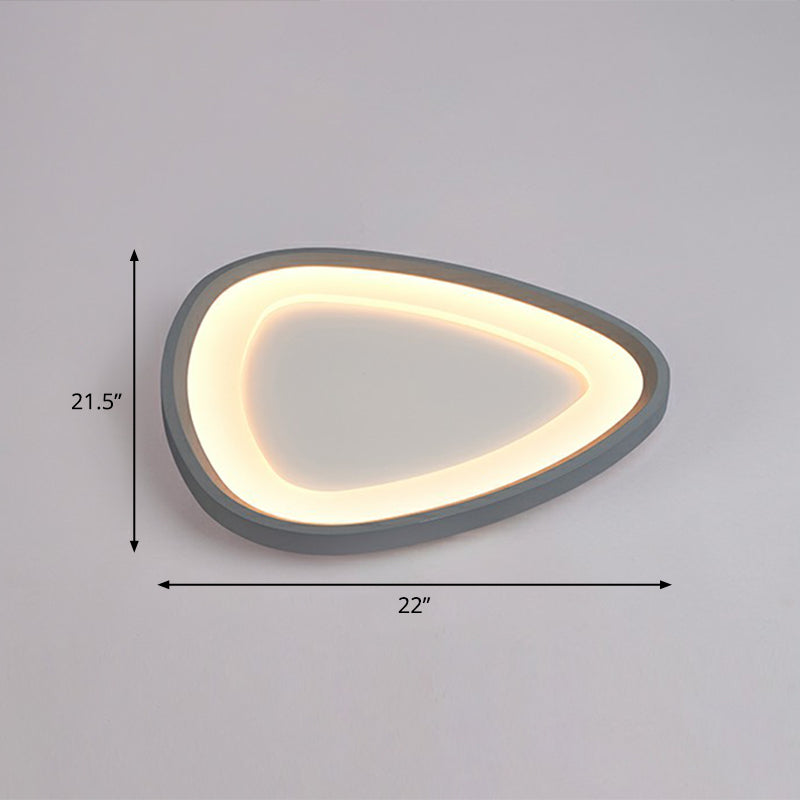 Minimalistic Dark Grey Droplet LED Flushmount Ceiling Light for Bedrooms - Modern Metal Design