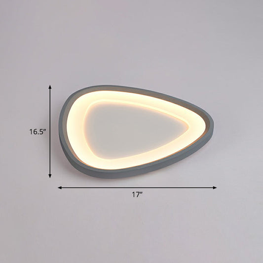 Minimalistic Dark Grey Droplet LED Flushmount Ceiling Light for Bedrooms - Modern Metal Design