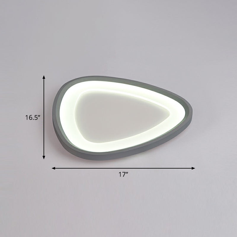 Minimalistic Dark Grey Droplet LED Flushmount Ceiling Light for Bedrooms - Modern Metal Design