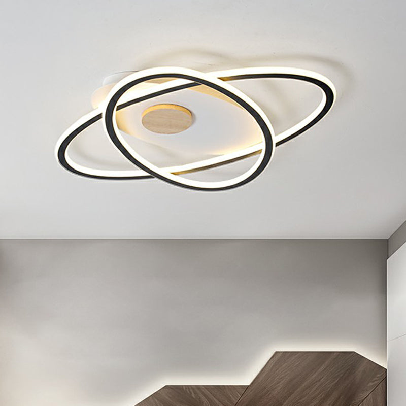 Modern Oval Flush Mount LED Ceiling Light Fixture for Bedroom