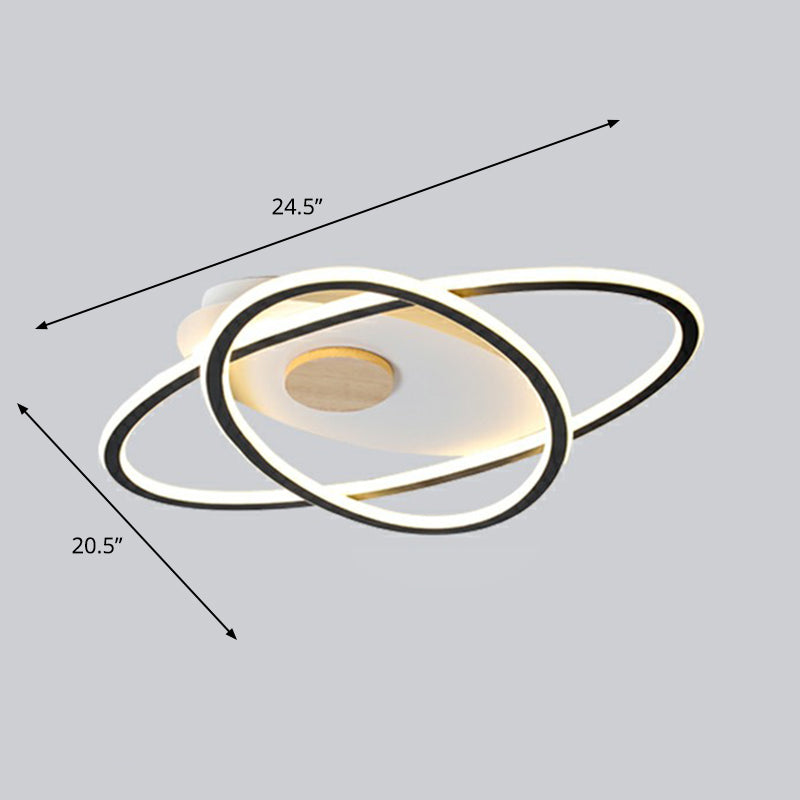 Modern Oval Flush Mount LED Ceiling Light Fixture for Bedroom