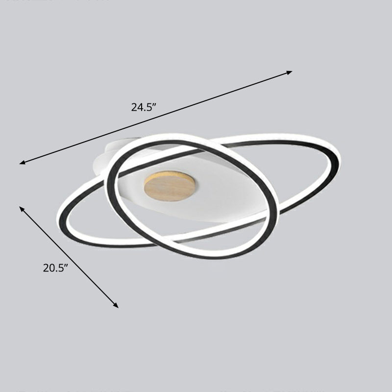 Modern Oval Flush Mount LED Ceiling Light Fixture for Bedroom