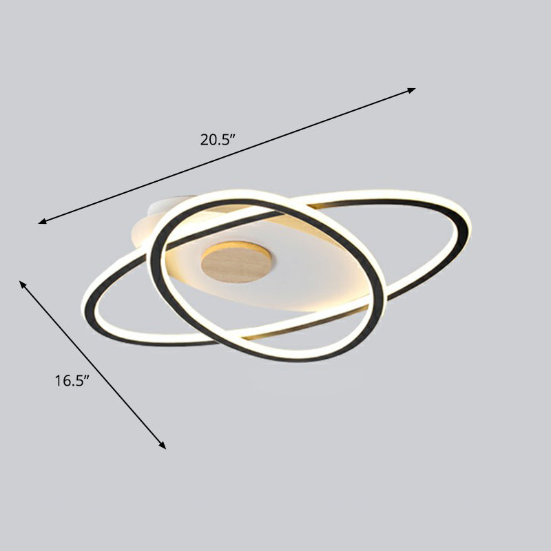 Modern Oval Flush Mount LED Ceiling Light Fixture for Bedroom